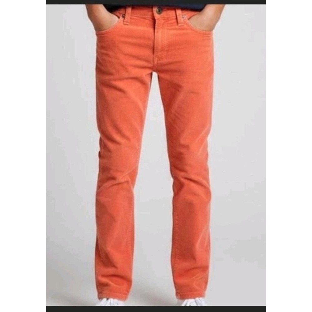 NWT Crew Crewcuts Stretch Boys Orange Corduroy Pants Sz 16 Preppy